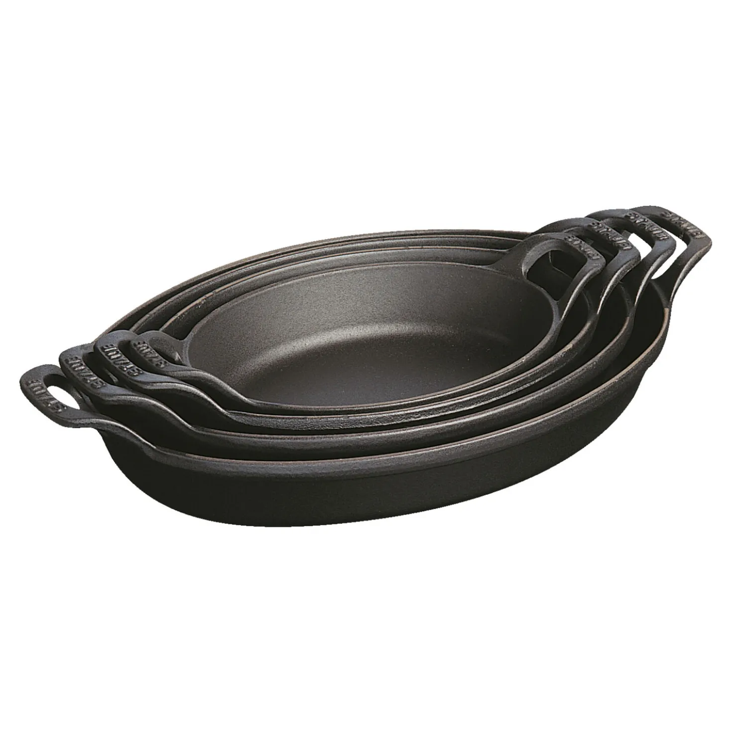 12.5-inch, Oval, Gratin Baking Dish, Black Matte