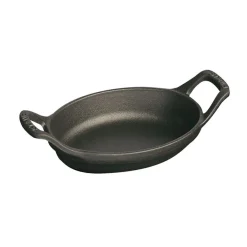 6-inch, Oval, Mini Gratin Baking Dish, Black Matte