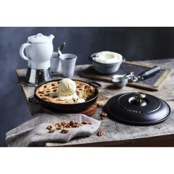 8-inch, Round, Covered Baking Dish With Lid, Black Matte