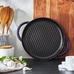 10-inch, Round Double Handle Pure Grill, dark blue