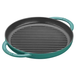 10-inch, Round Double Handle Pure Grill, Turquoise
