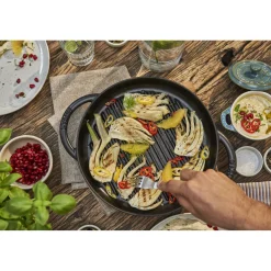 10-inch, Round Double Handle Pure Grill, black matte