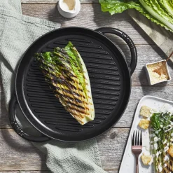 10-inch, Round Double Handle Pure Grill, black matte
