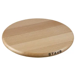 9-inch, Round, Magnetic Wood Trivet, Brown