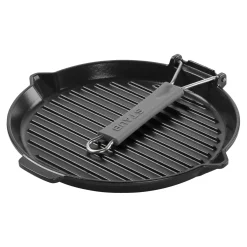 11-inch, Round, 10" Folding Grill - Black, Black Matte