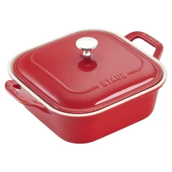 9-inch, Square, Covered Baking Dish, Cherry