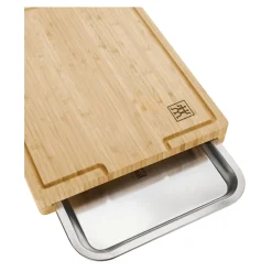 15.5-inch x 12-inch Cutting Board With Tray, Bamboo