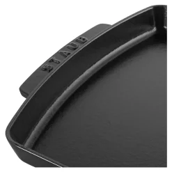 13-inch x 9-inch, Rectangular Serving Dish With Wood Base, Black Matte