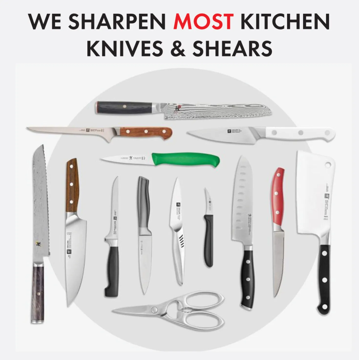 Knife Aid Professional Knife Sharpening by Mail, 14 knives