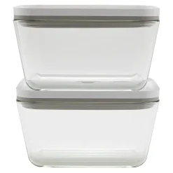 L / 2-pc, Large Vacuum Container, Glass, Grey