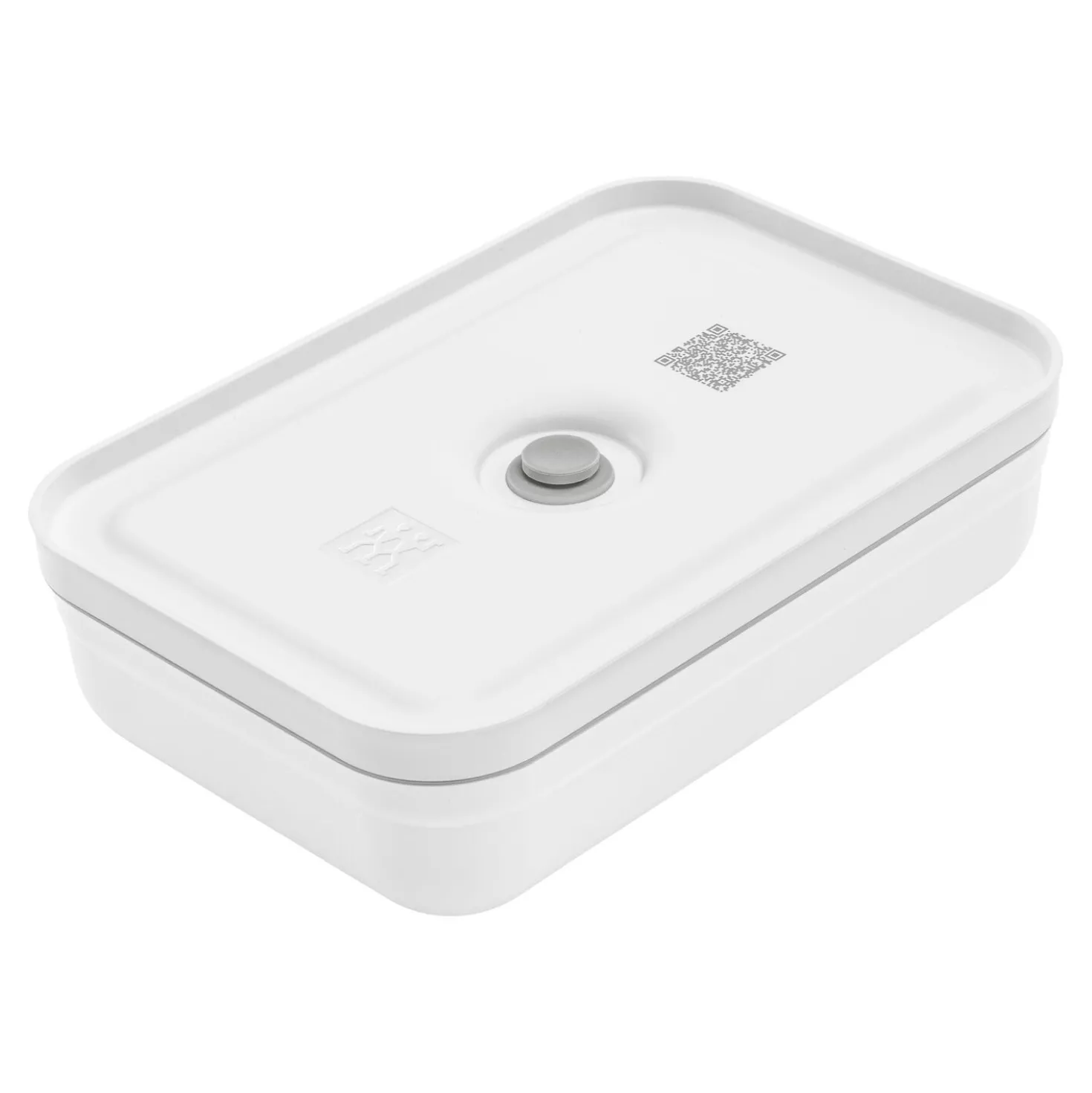 L Flat, Vacuum Lunch Box, Plastic, White-grey