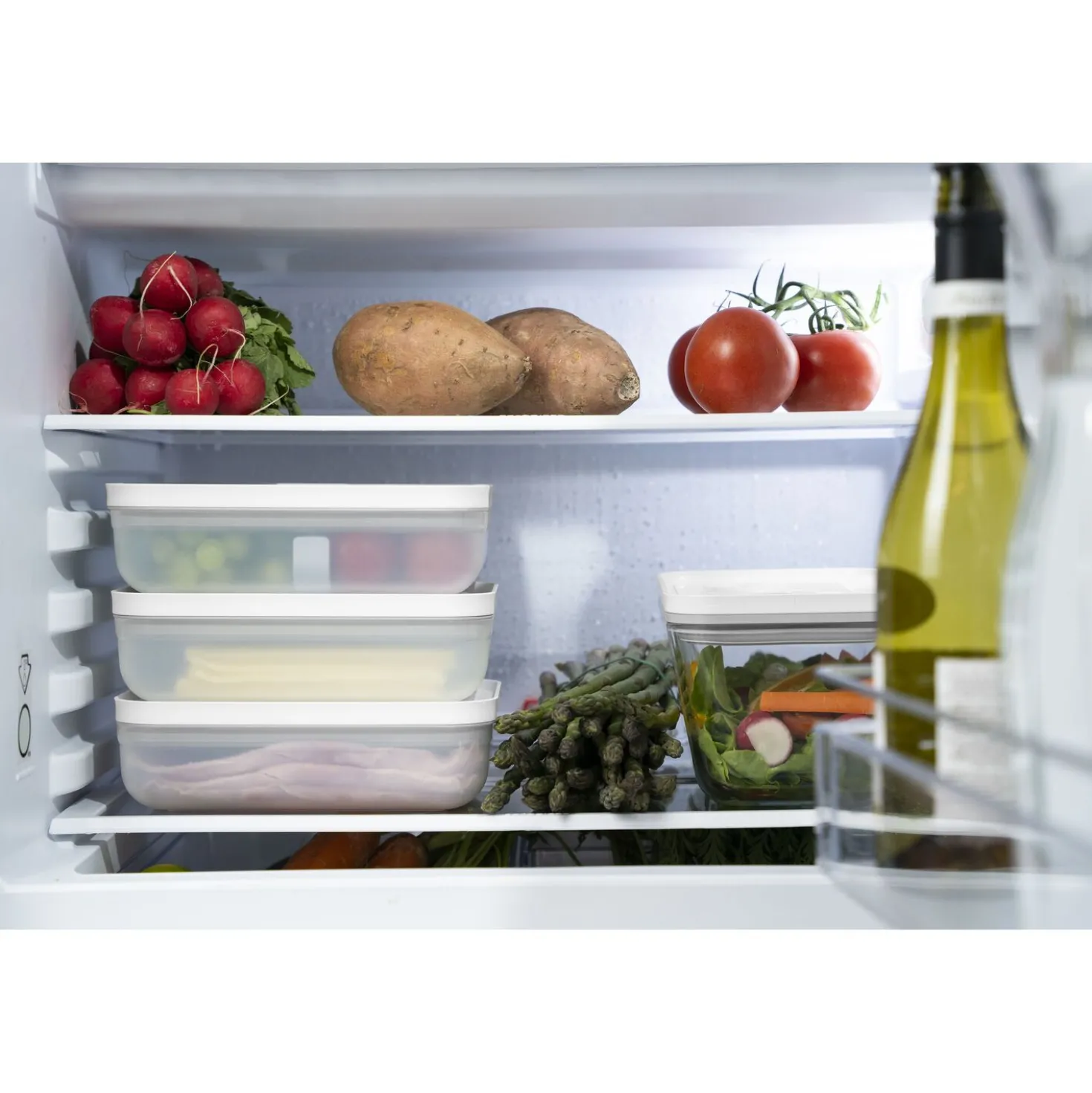 L Flat, Vacuum Lunch Box, Plastic, Semitransparent-grey