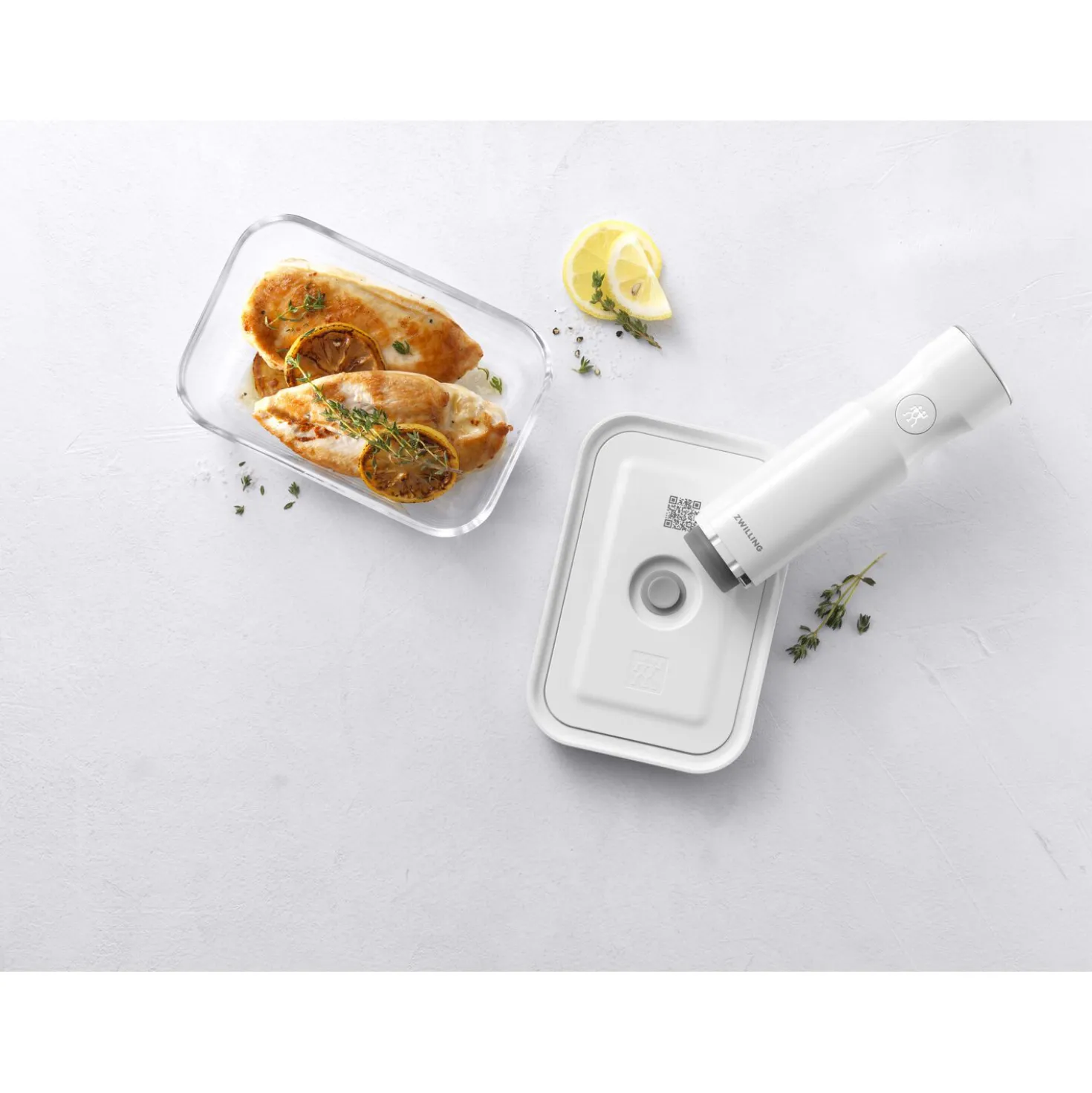 L, Vacuum Container, Glass, Grey