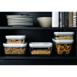 L, Vacuum Container, Glass, Grey