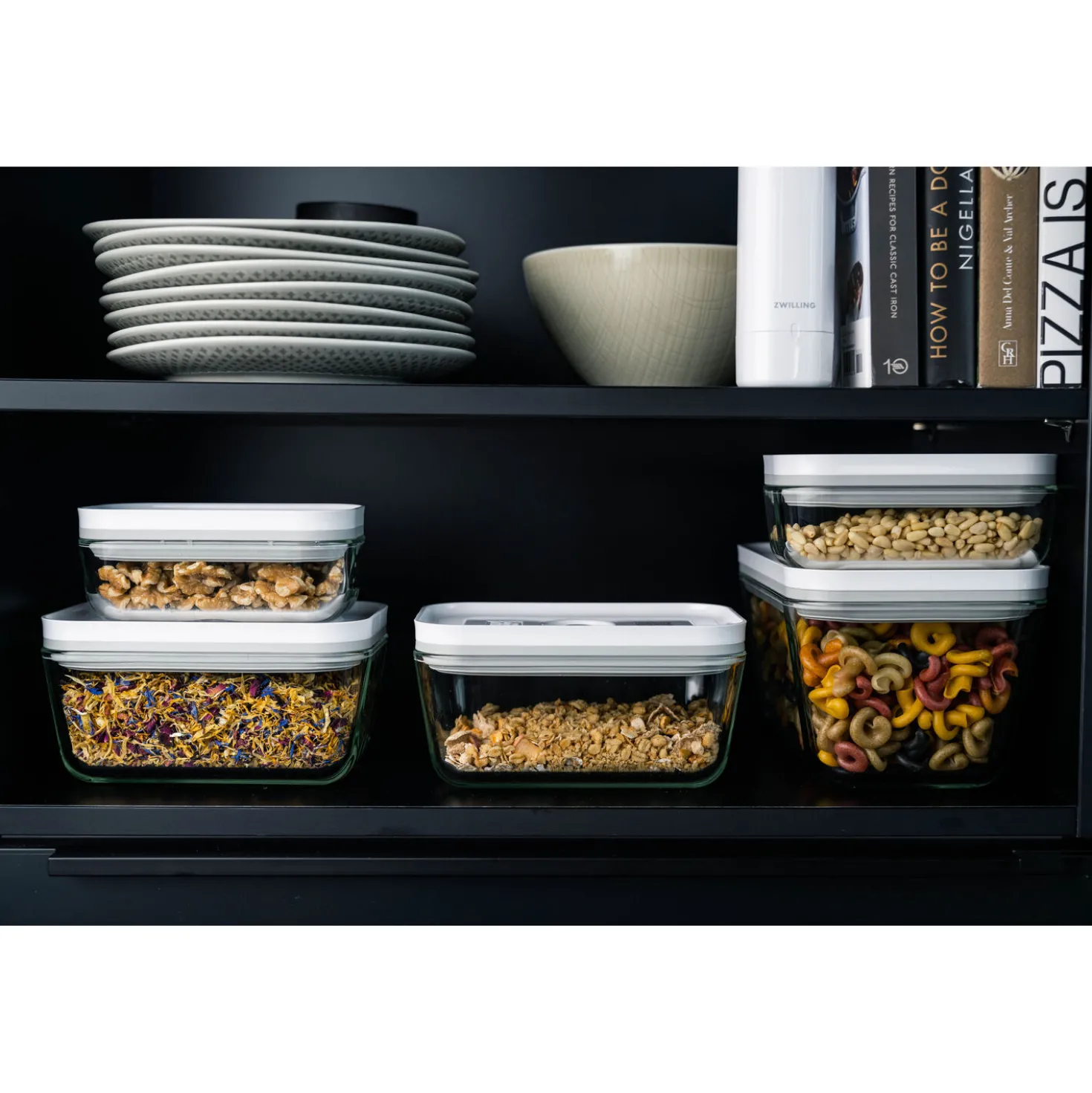 L, Vacuum Container, Glass, Grey