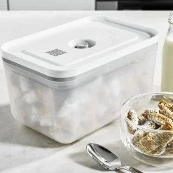 L, Vacuum Container, Plastic, Semitransparent-grey