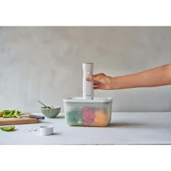 L, Vacuum Container, Plastic, Semitransparent-grey