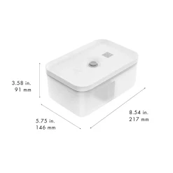 L, Vacuum Lunch Box, Plastic, Semitransparent-grey
