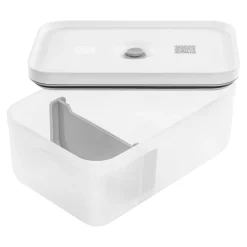 L, Vacuum Lunch Box, Plastic, Semitransparent-grey