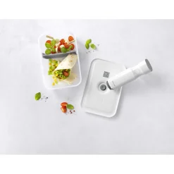 L, Vacuum Lunch Box, Plastic, Semitransparent-grey