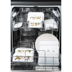 M, DINOS Vacuum Lunch Box, Plastic, White-grey
