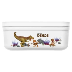 M, DINOS Vacuum Lunch Box, Plastic, White-grey
