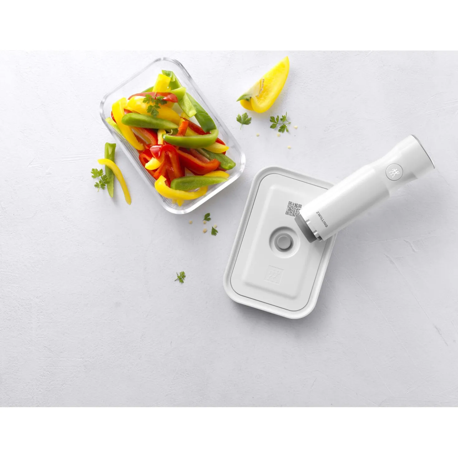 M, Vacuum Container, Glass, Grey