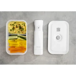 M, Vacuum Lunch Box, Plastic, Semitransparent-grey