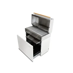 Natural gas grill, ivory-white