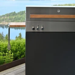 Natural gas grill, light grey