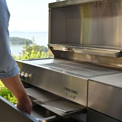 Natural gas grill, light grey