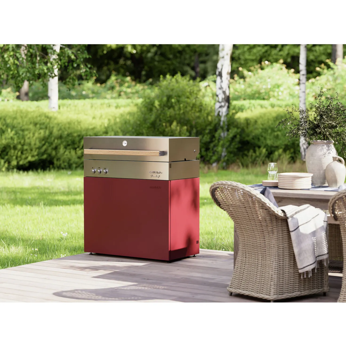 Natural gas grill, ruby
