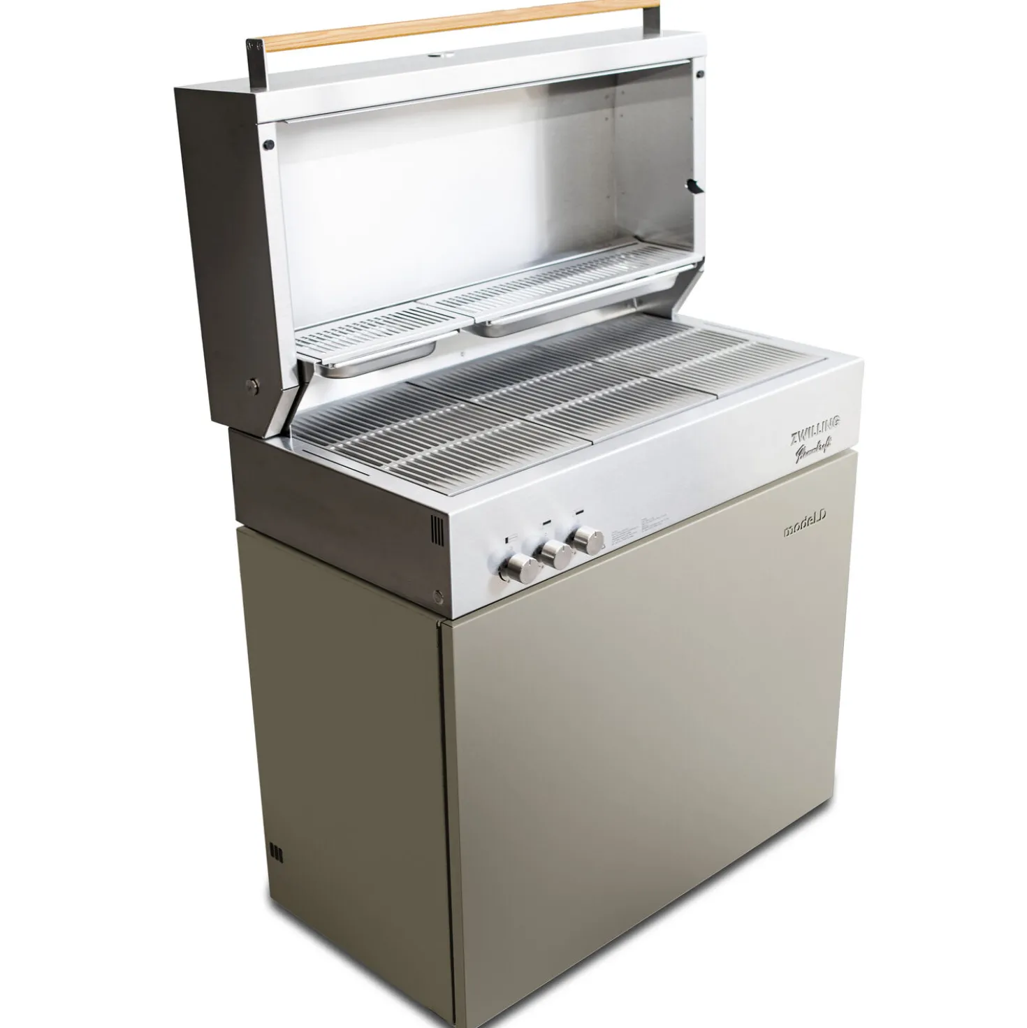 Natural gas grill, taupe
