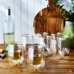 10-oz / 8-pc Stemless White Wine Glass Set