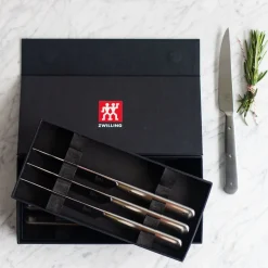 8-pc, 18/10 Stainless Steel Porterhouse Steak Knife Set In Black Presentation Box