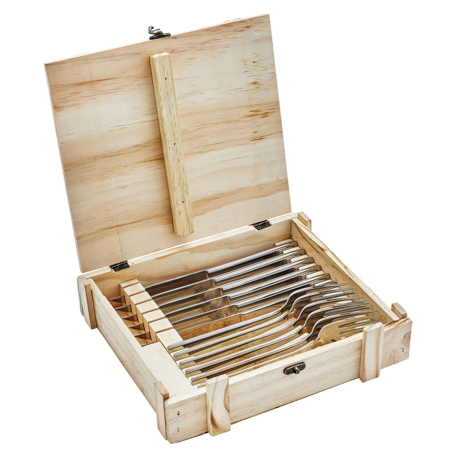 12-pc, 18/10 Stainless Steel Steak Dinner Stainless Steel Steak Knife Set In Wood Presentation Box