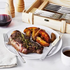 12-pc, 18/10 Stainless Steel Steak Dinner Stainless Steel Steak Knife Set In Wood Presentation Box