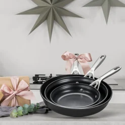 3-pc, Aluminum Hard Anodized Fry Pan Set