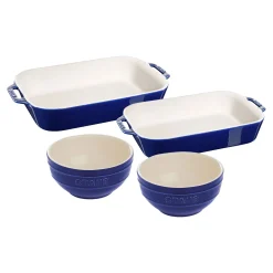 4-pc, Baking And Bowl Set, Dark Blue