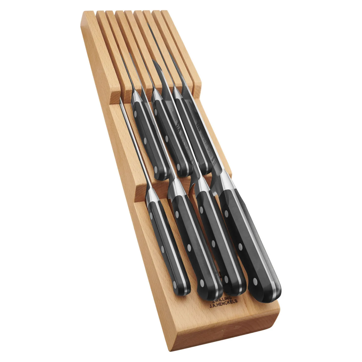 10-pc, Block Set with Beechwood In-Drawer Knife Tray, natural