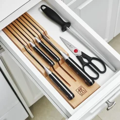 7-pc, Block Set with Beechwood In-Drawer Knife Tray, natural