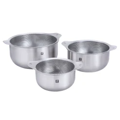 6-pc, Bowl and Strainer Set, silver