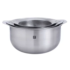6-pc, Bowl and Strainer Set, silver