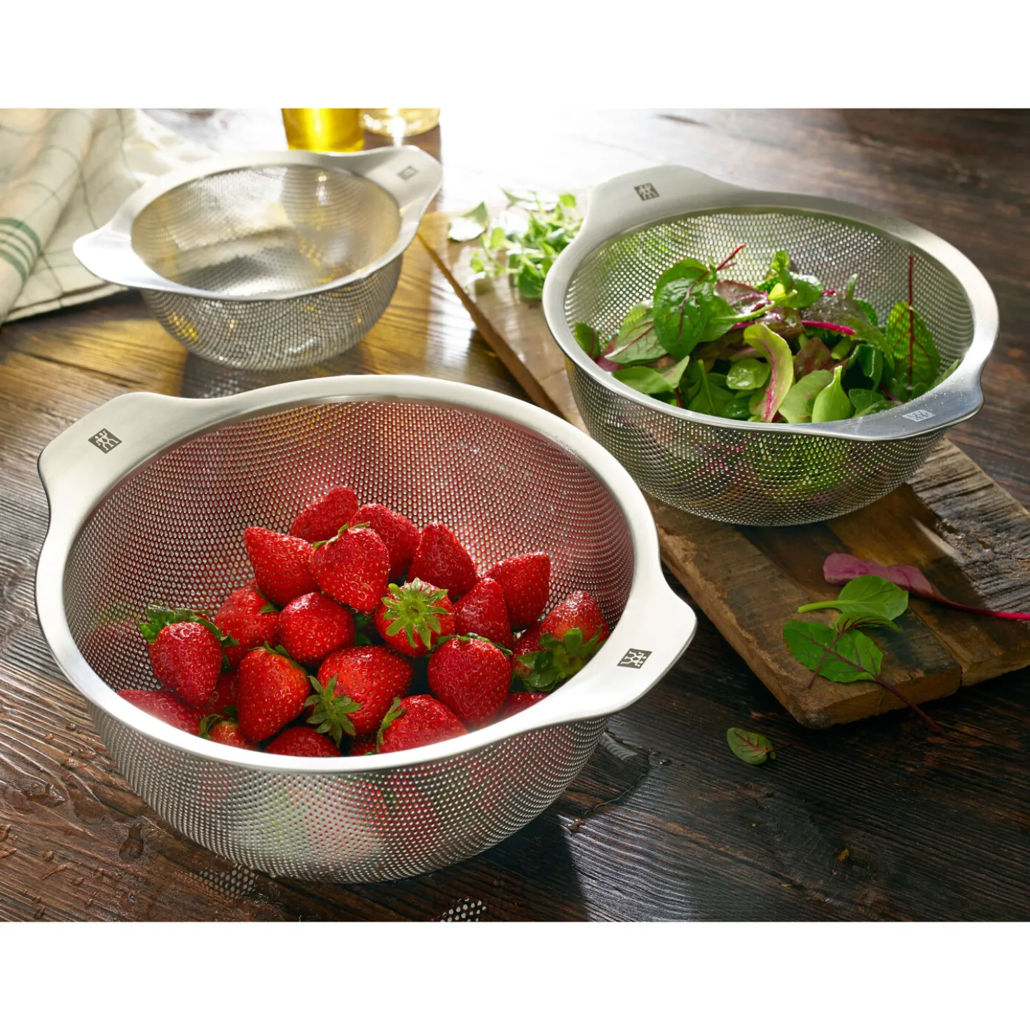 6-pc, Bowl and Strainer Set, silver