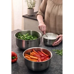 3-pc, Bowl set, silver
