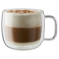 2-pc, Cappuccino Glass Mug Set
