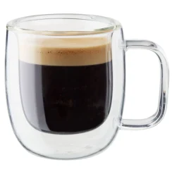 2-pc Espresso Glass Mug Set, Double Wall
