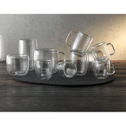 2-pc Espresso Glass Mug Set, Double Wall
