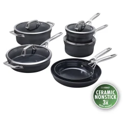 10-pc, Hard Anodized Ceramic Nonstick Cookware Set