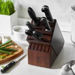 7-pc, Knife block set, acacia